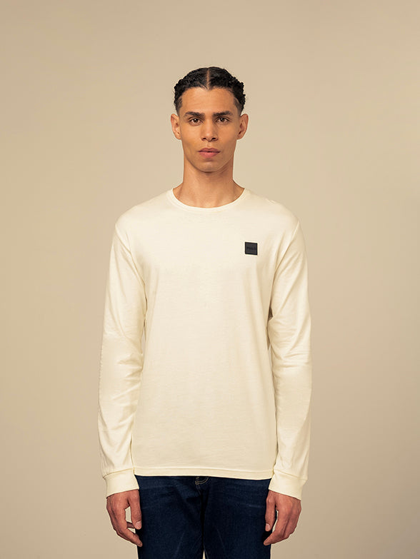 Polo Men's Essential Crew Neck Long Sleeve Tee White.