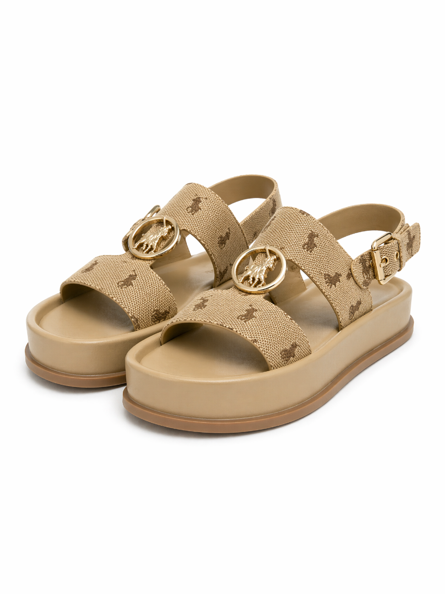 Polo Jacquard Moulded Trim Stone Sandals
