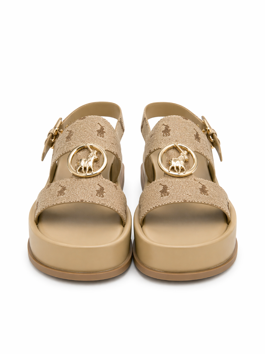 Polo Jacquard Moulded Trim Stone Sandals