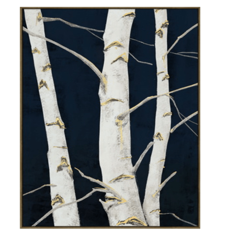 painting decor painting Birch Art Silver Art (4757020835929)