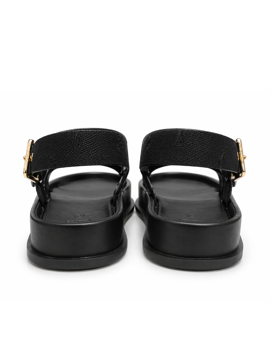 Polo Jacquard Moulded Trim Black Sandal