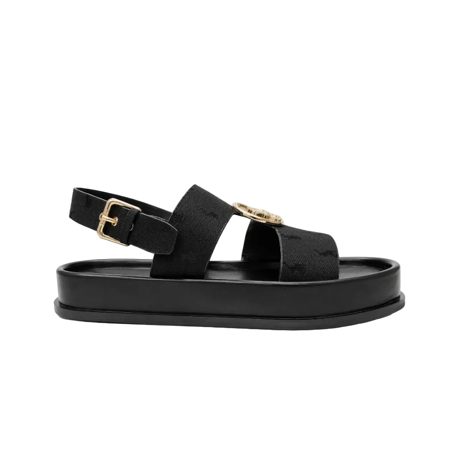 Polo Jacquard Moulded Trim Black Sandal