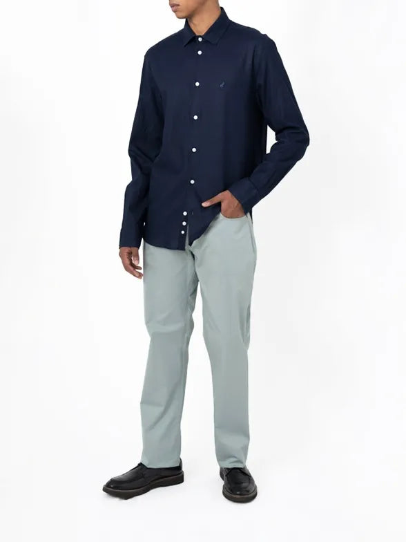 Polo Mens Plain Linen Long Sleeve Shirt