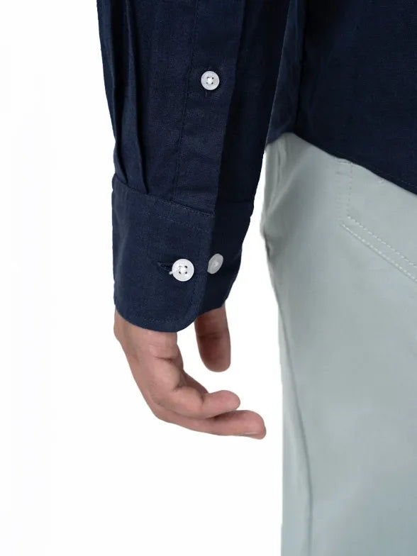 Polo Mens Plain Linen Long Sleeve Shirt