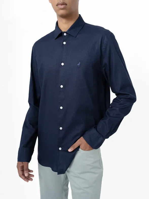 Polo Mens Plain Linen Long Sleeve Shirt