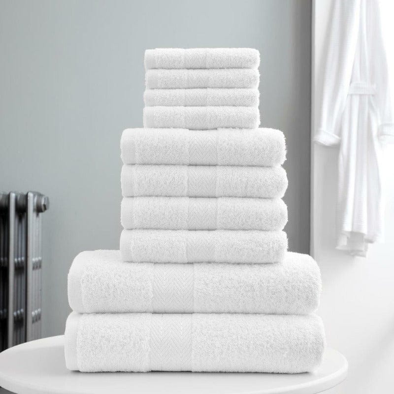 One Homechoice TOWEL Fine Egyptian Cotton Towels Set 8 Piece White (7222480175193)
