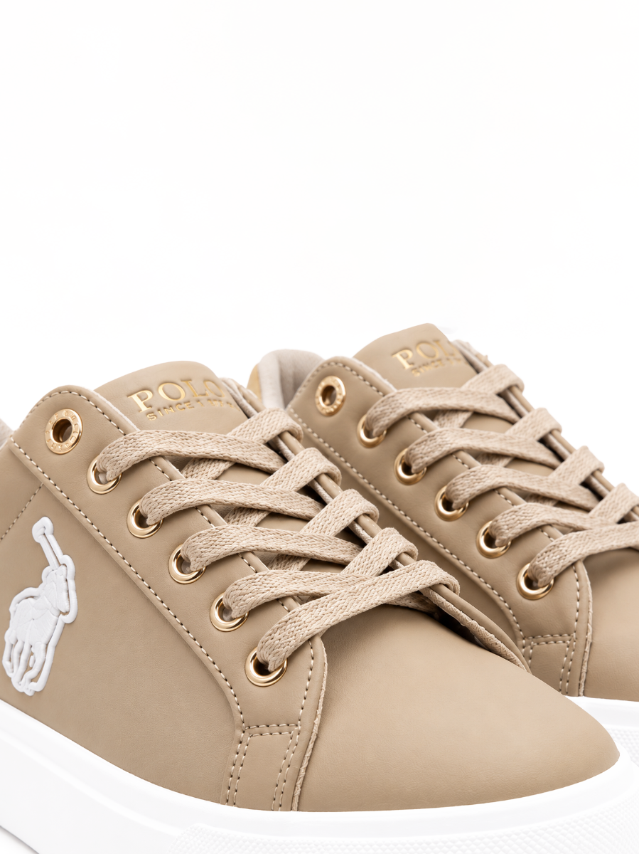 Polo Ladies Womens Platform Sneakers -Stone 0072518