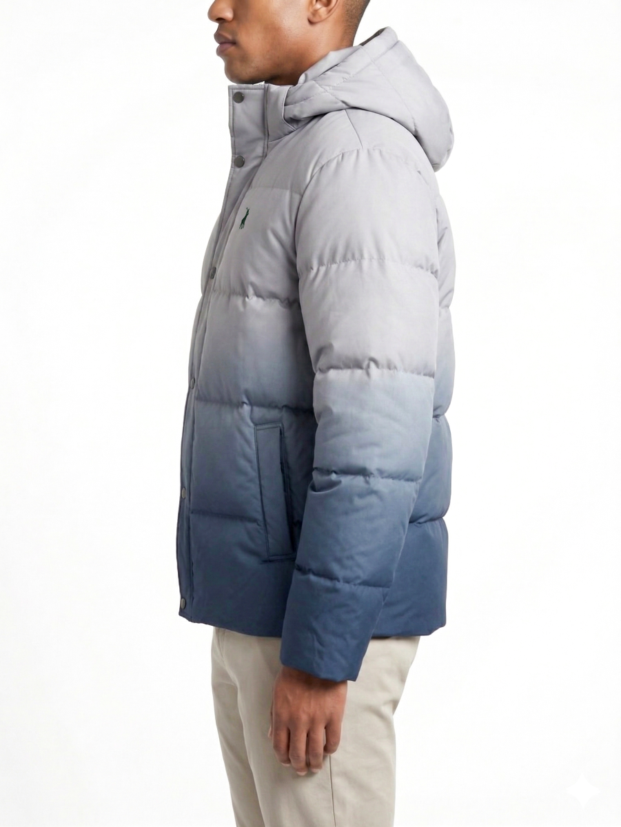 Polo Mens Ombre Puffer Long Sleeve Jacket Blue 0072591