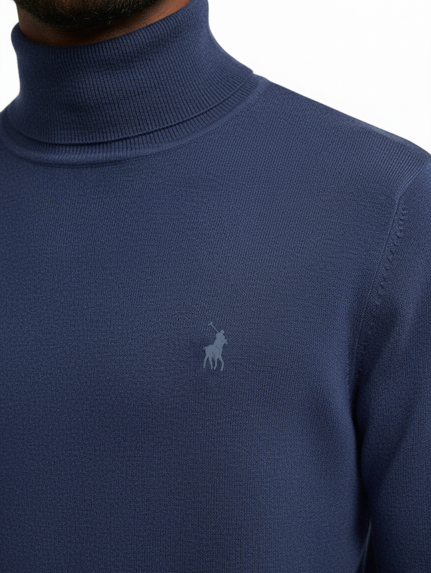 Polo Men's Roll Neck Fleece Navy 0072600