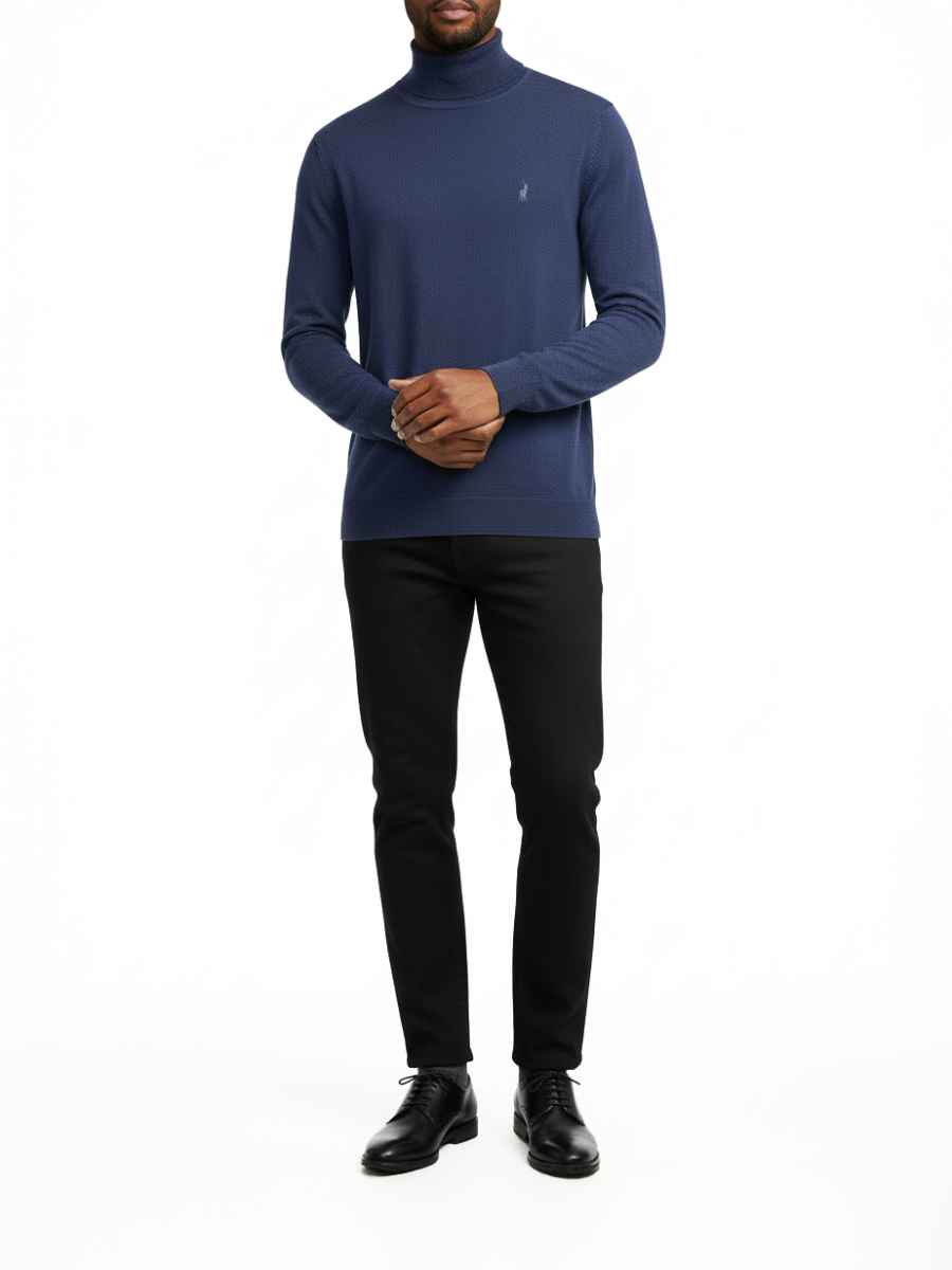 Polo Men's Roll Neck Fleece Navy 0072600