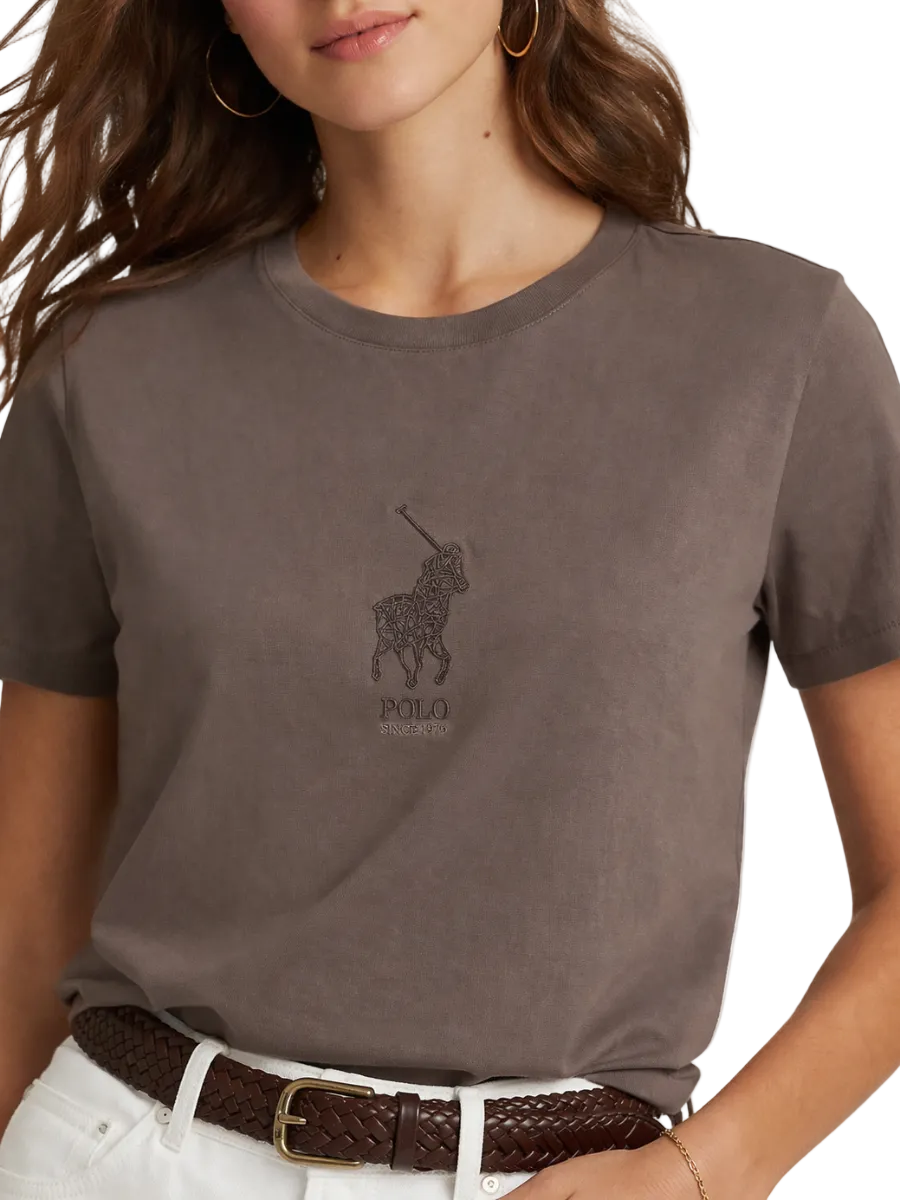 Polo Womens Eva Embroidered Short Sleeve T-Shirt Iron 0072615