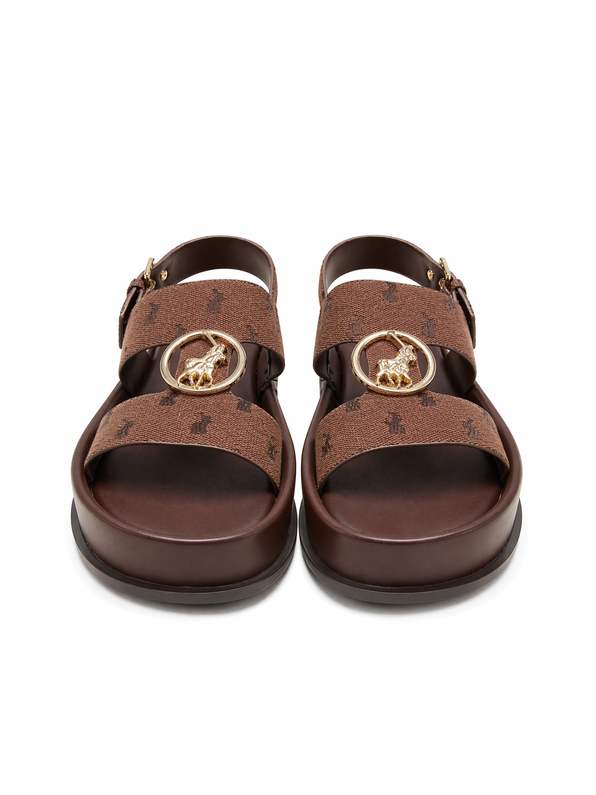 Polo Ladies Jacquard Moulded Trim Sandal-Brown 0075788.