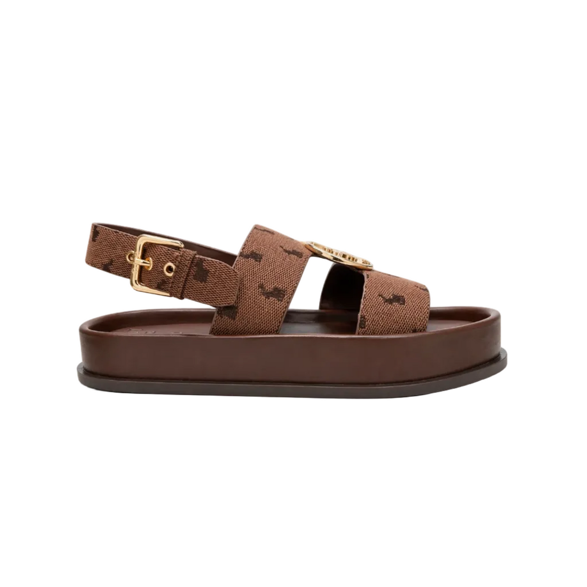 Polo Ladies Jacquard Moulded Trim Sandal-Brown 0075788.