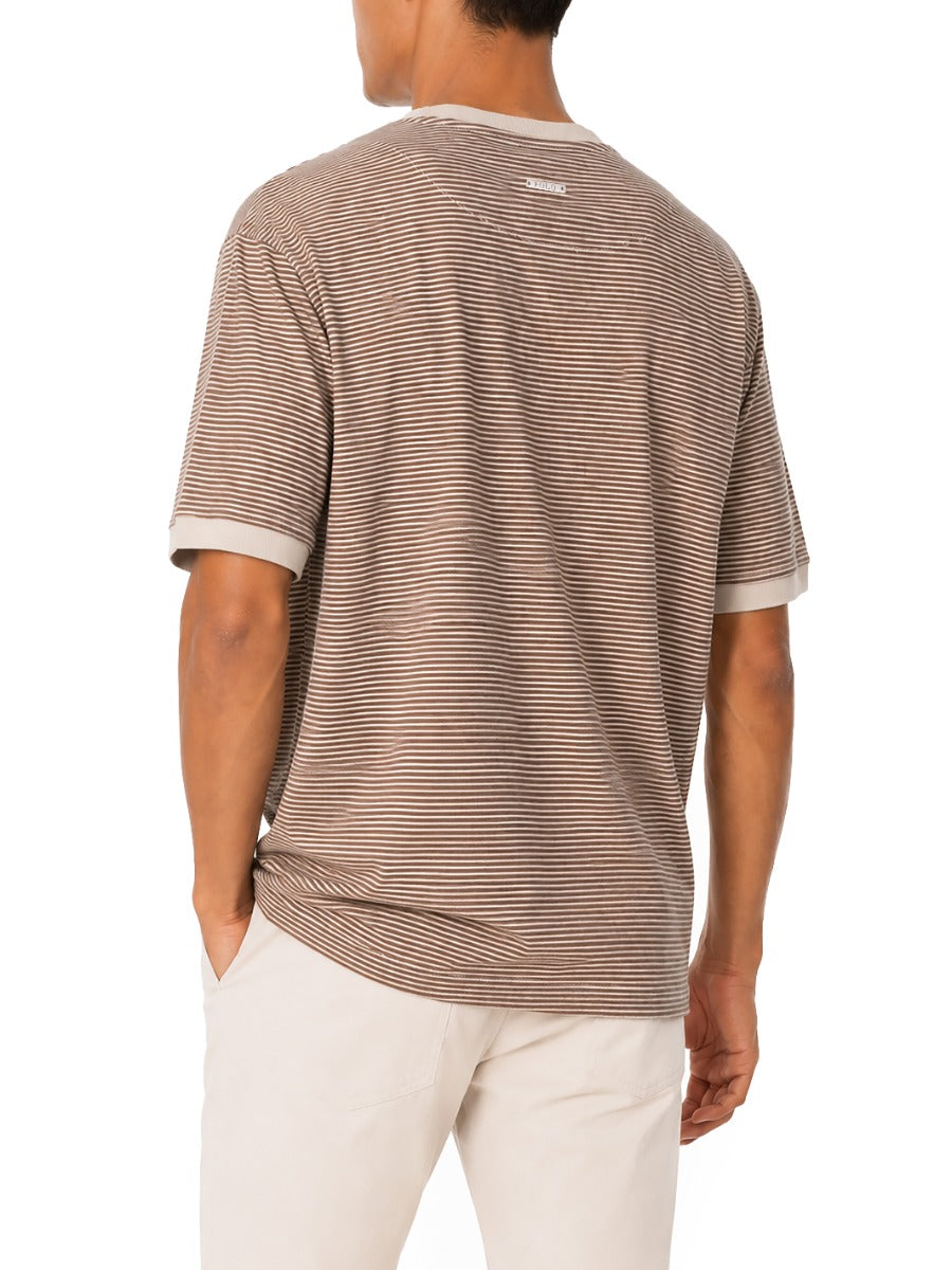 Polo Mens Octave Printed Double Mercerised Short Sleeve T-Shirt-Stone 0078500