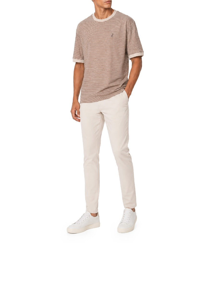 Polo Mens Octave Printed Double Mercerised Short Sleeve T-Shirt-Stone 0078500