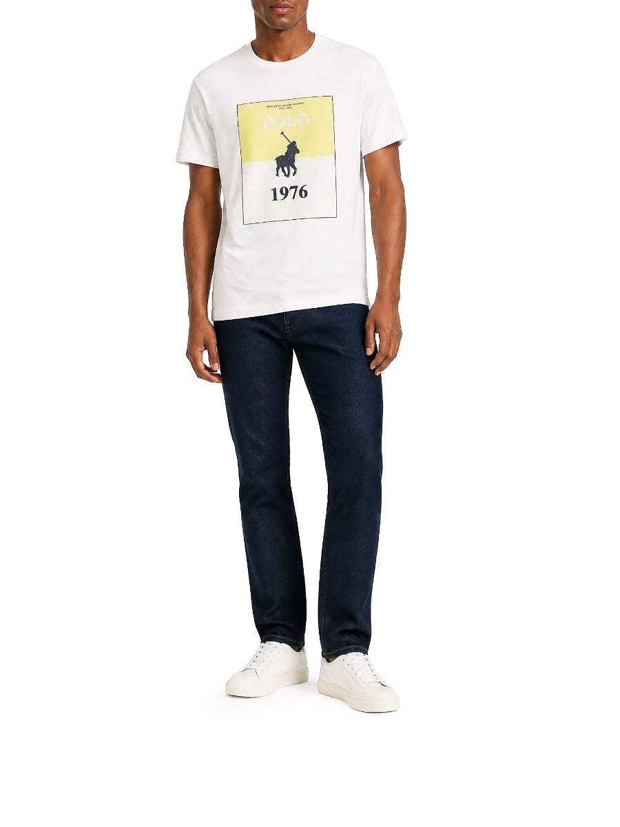 Polo Mens Silas HD Print Short Sleeve T-Shirt-White 0078523.
