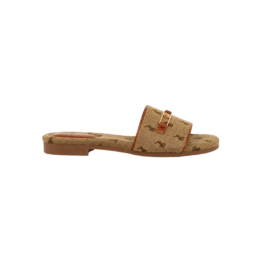 Polo Women's Monogram Jacquard Flats-Stone 0078849.