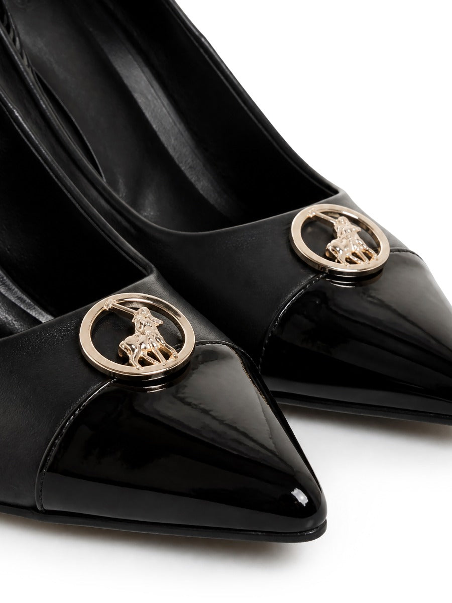Polo Womens Circle Trim Court Heels-Black 0078862