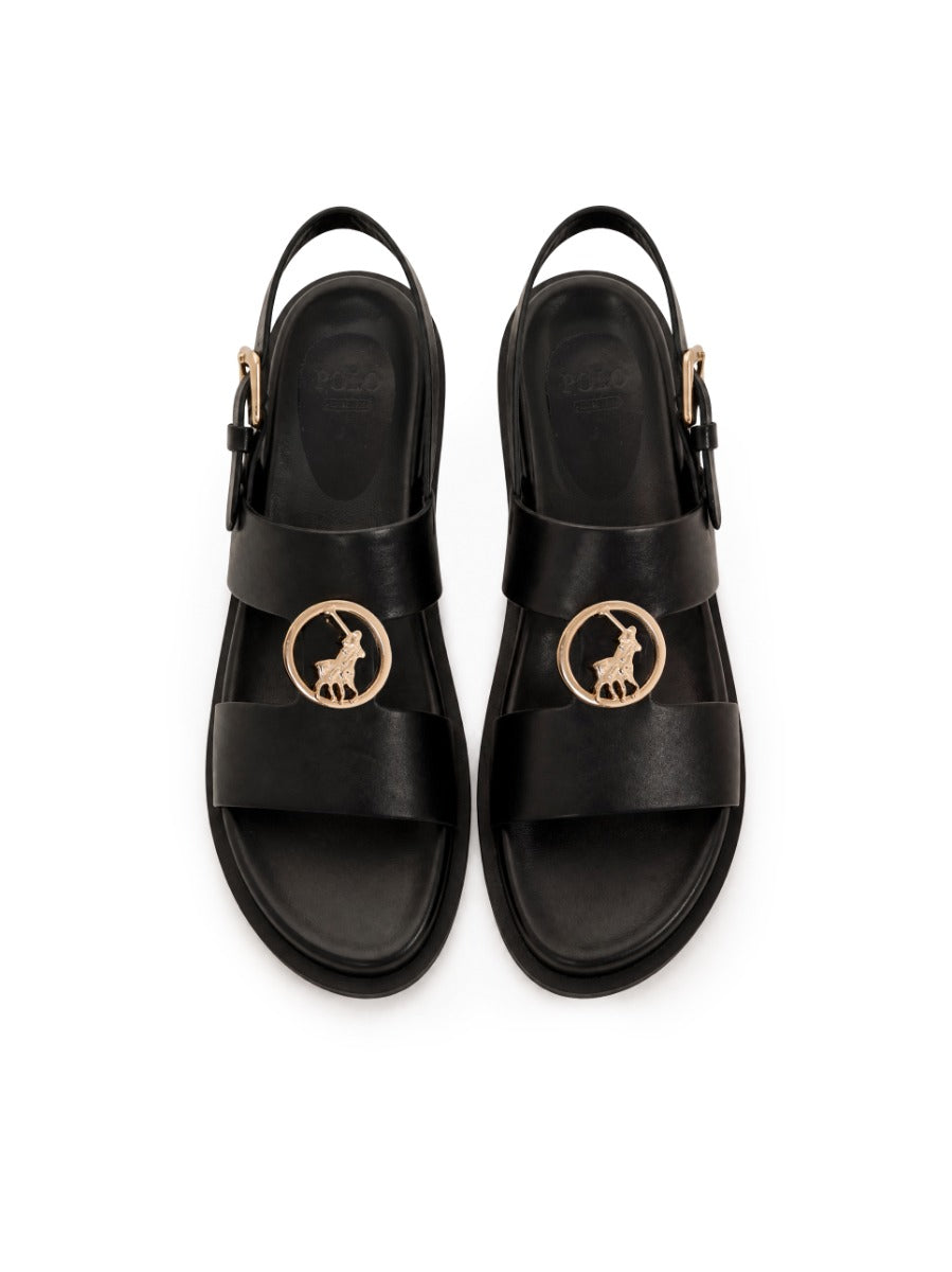 Polo Womens Moulded Trim Sandals-Black 0080206.