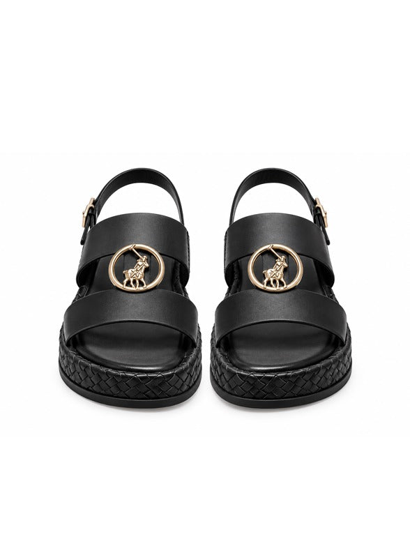 Polo Womens Moulded Trim Sandals-Black 0083101