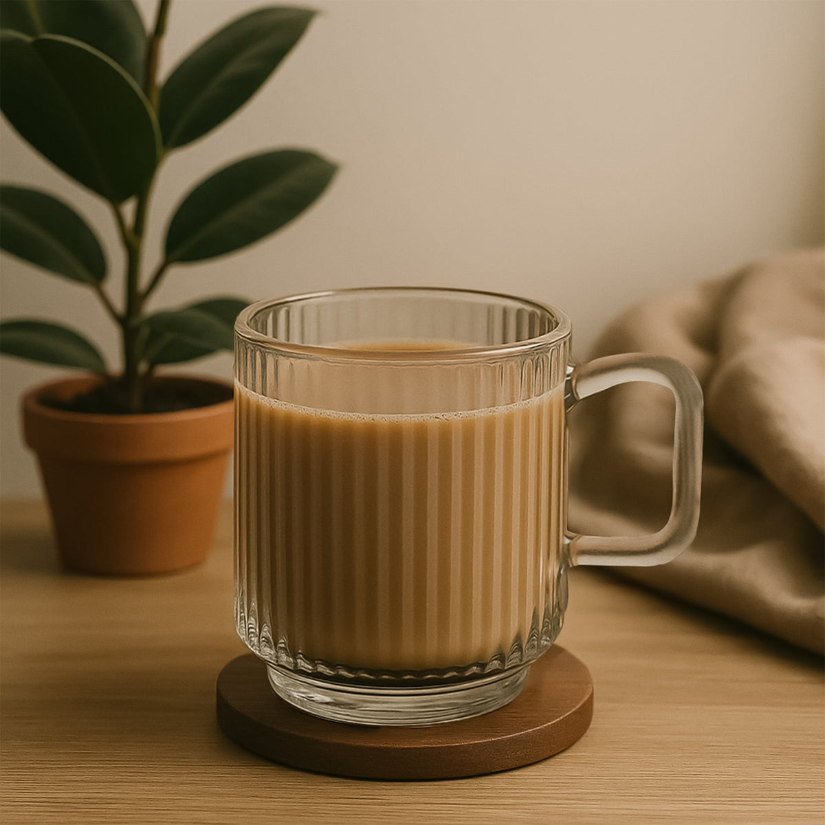 Regent Glass Ribbed Mug 340ml 10718