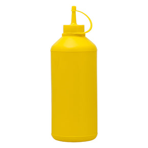 Regent Round Plastic Sauce Bottle Yellow 6 Pack 12113