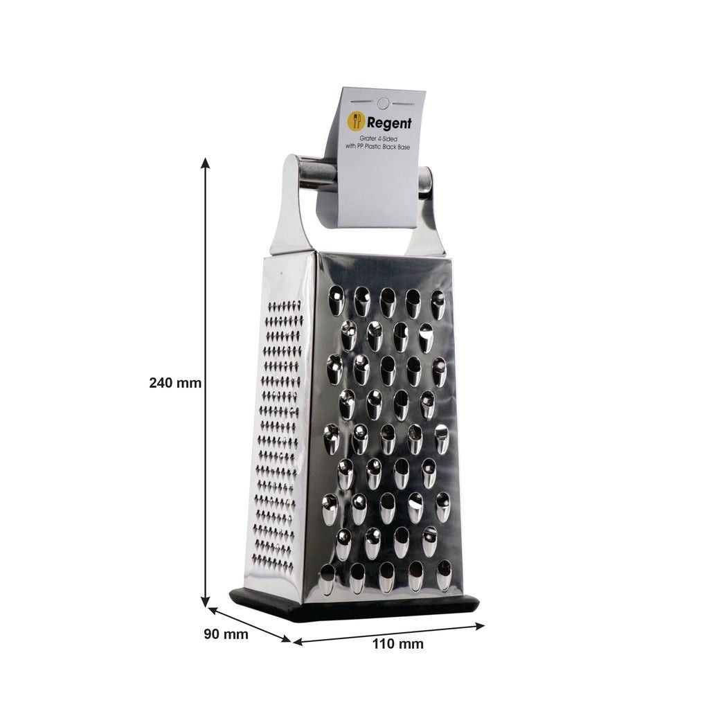 Regent Kitchen 4-Sided Grater Stainless Steel Non Slip Base 12402.
