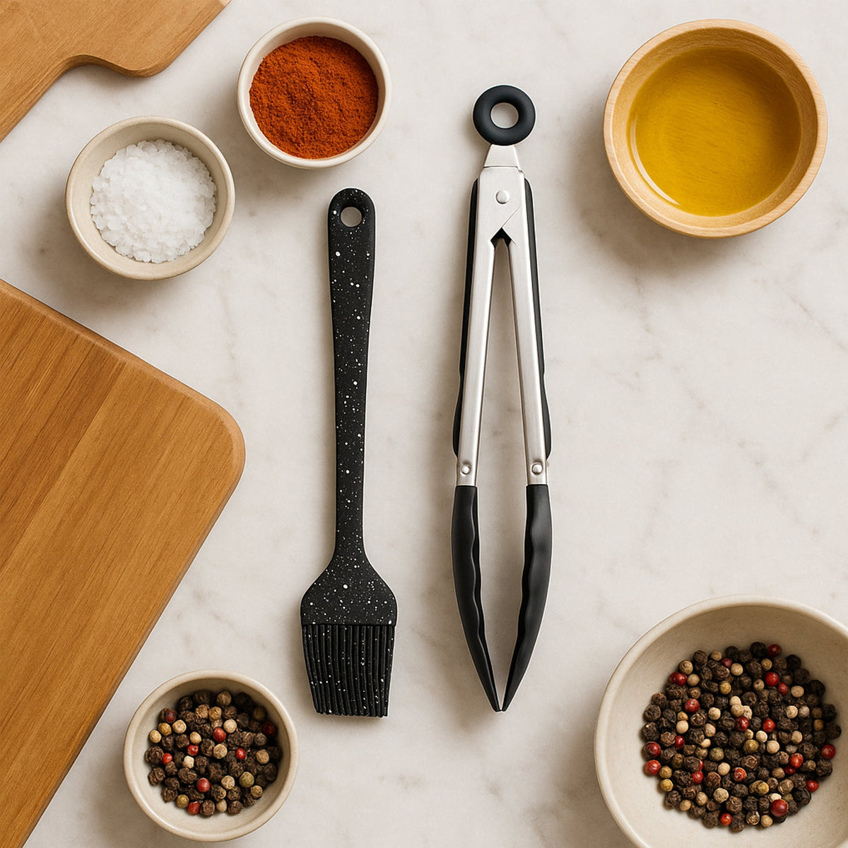 Regent Kitchen Basting Brush & Tong Nylon And Stainless Steel 2 Piece Set 12608