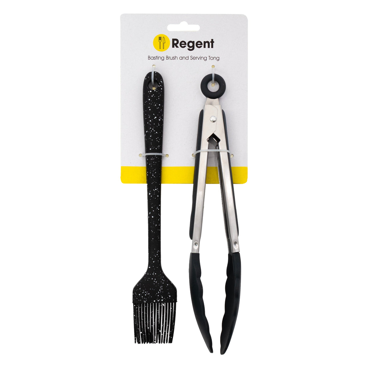 Regent Kitchen Basting Brush & Tong Nylon And Stainless Steel 2 Piece Set 12608
