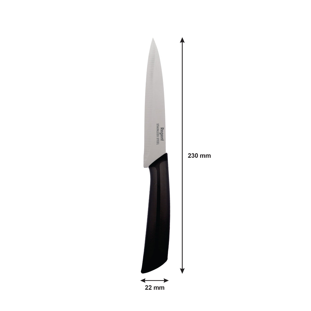 Regent Kitchen Premium Utility Knife With Black And Grey Handle, 230mm 12620