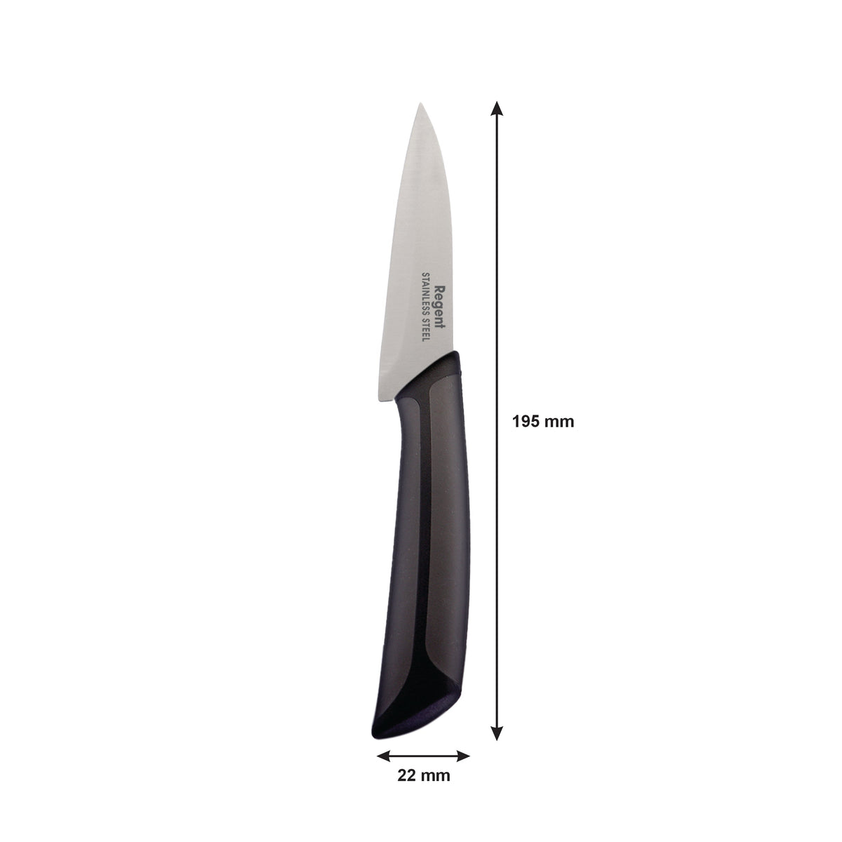 Regent Kitchen Premium Paring Knife With Black And Grey Handle, 195mm 12621