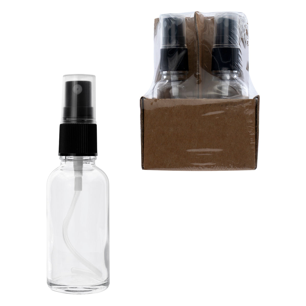 Regent Glass Mist Spray Bottles With Black Lids 4pk 35ml 14998