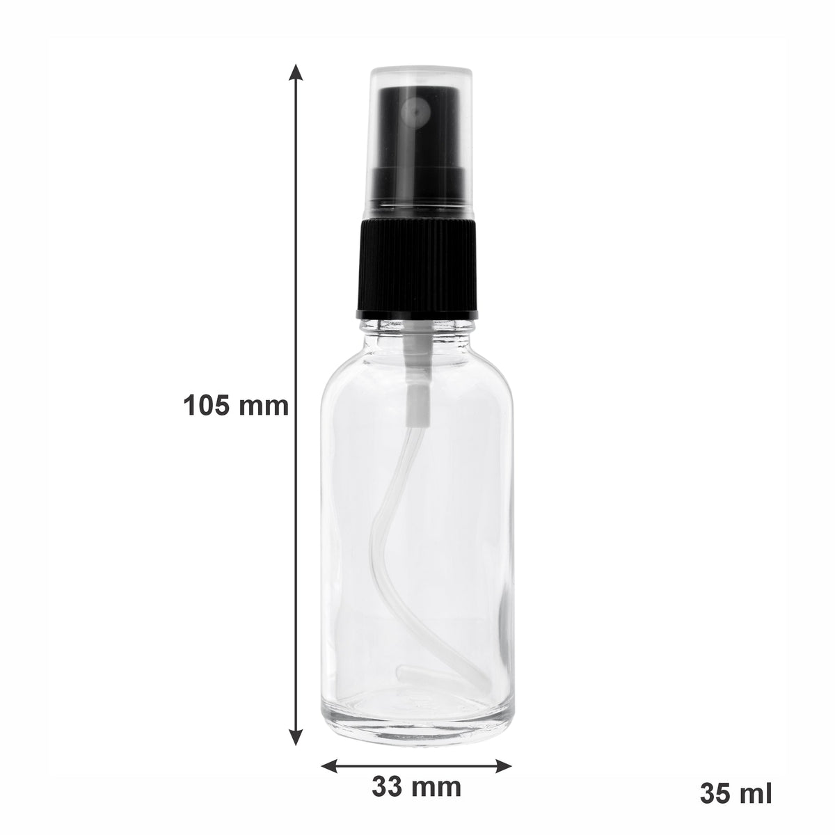Regent Glass Mist Spray Bottles With Black Lids 4pk 35ml 14998