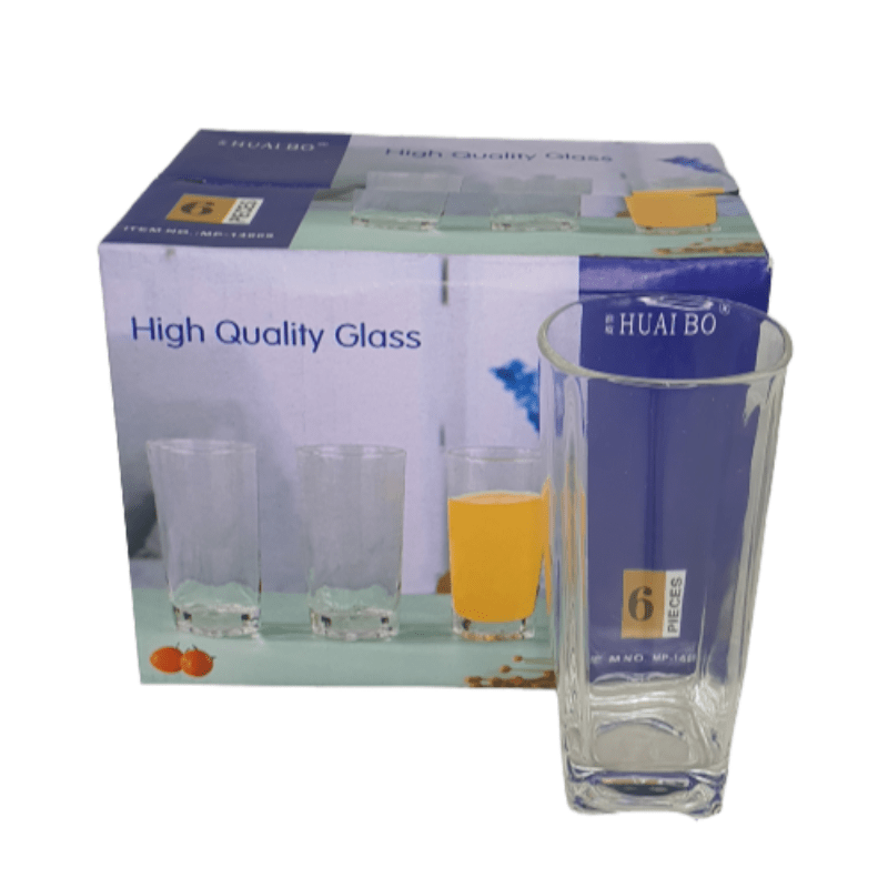 Homeware GLASS Tumbler 6 Piece Square Mp-14009 G400 (7251439321177)