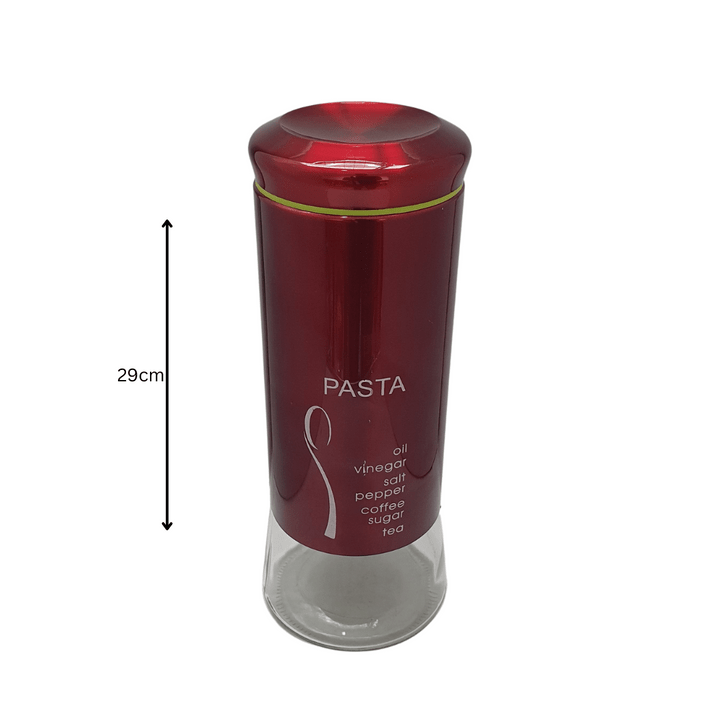 Stainless Steel Bread Bin Coated Stainless Steel Glass Canister Red Set Of 4 (6576143302745)