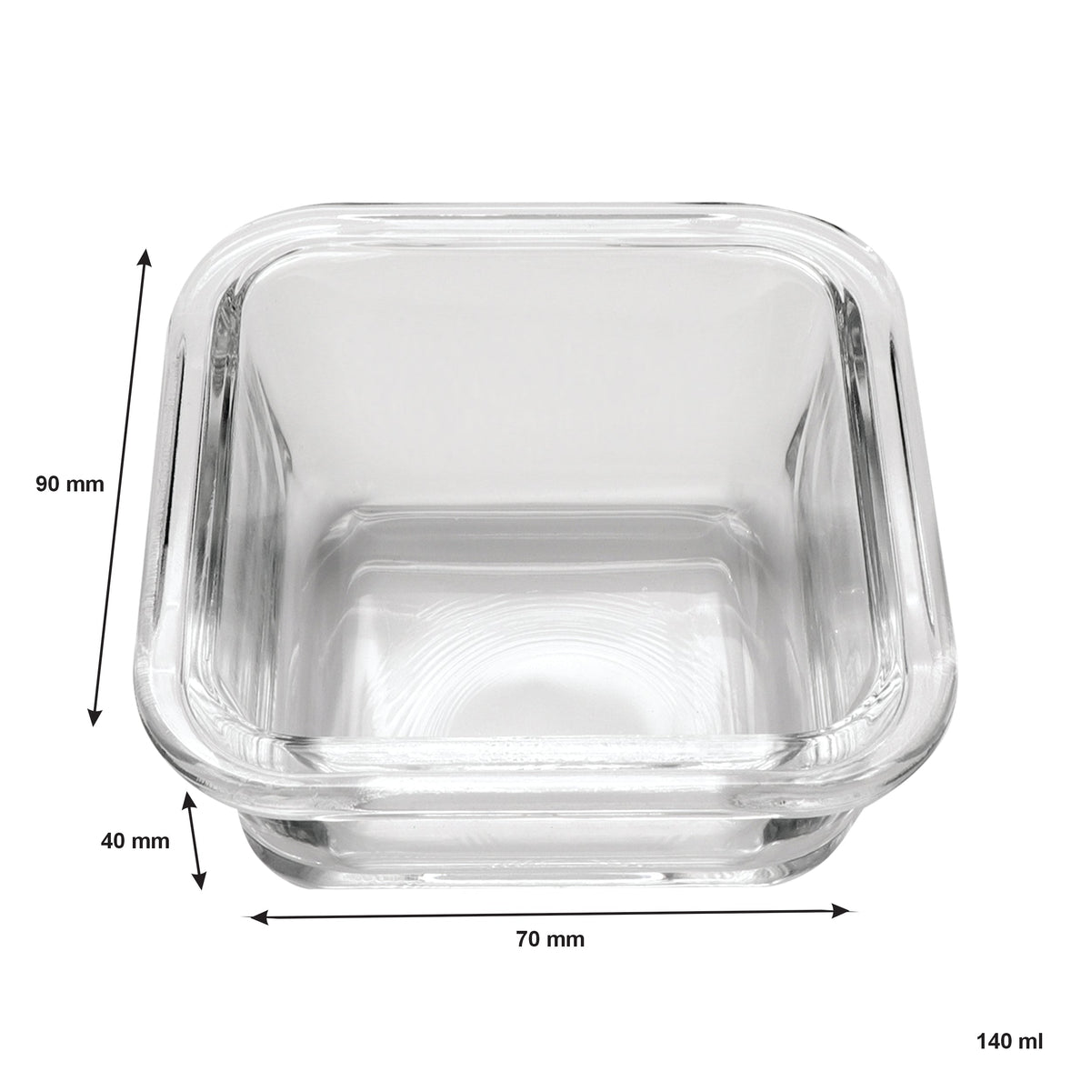 Consol Santorini 3 Square Glass Bowls 140ml On A Bamboo Serving Board 4 Piece Set 17215