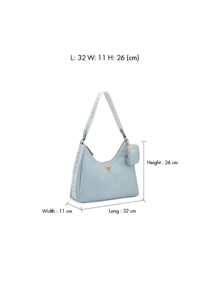 Guess Emerie Shoulder Bag Pale Denim (8025750995033)