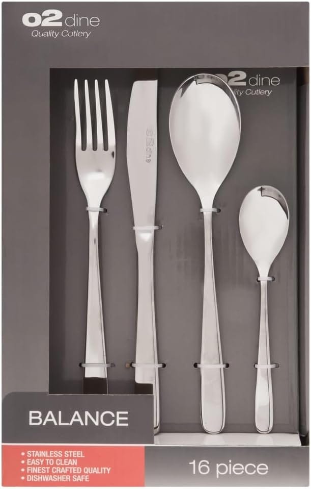 02 CUTLERY O2 Balance Stainless Steel Cutlery Set 16 Piece  O2-CUT8442