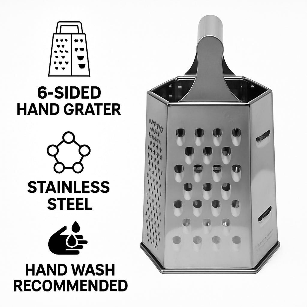 Regent Kitchen Grater 6-sided Stainless Steel, 195mm 21136.