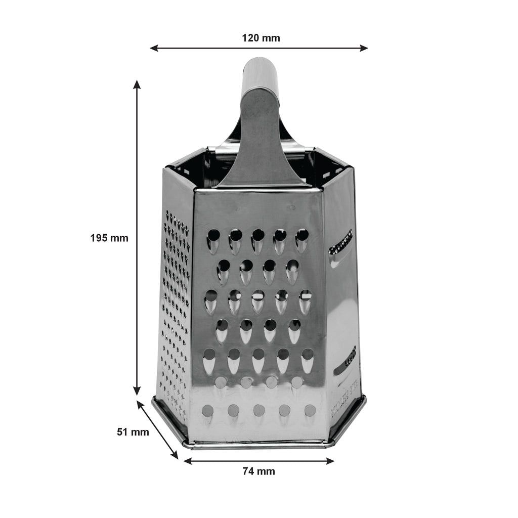 Regent Kitchen Grater 6-sided Stainless Steel, 195mm 21136.
