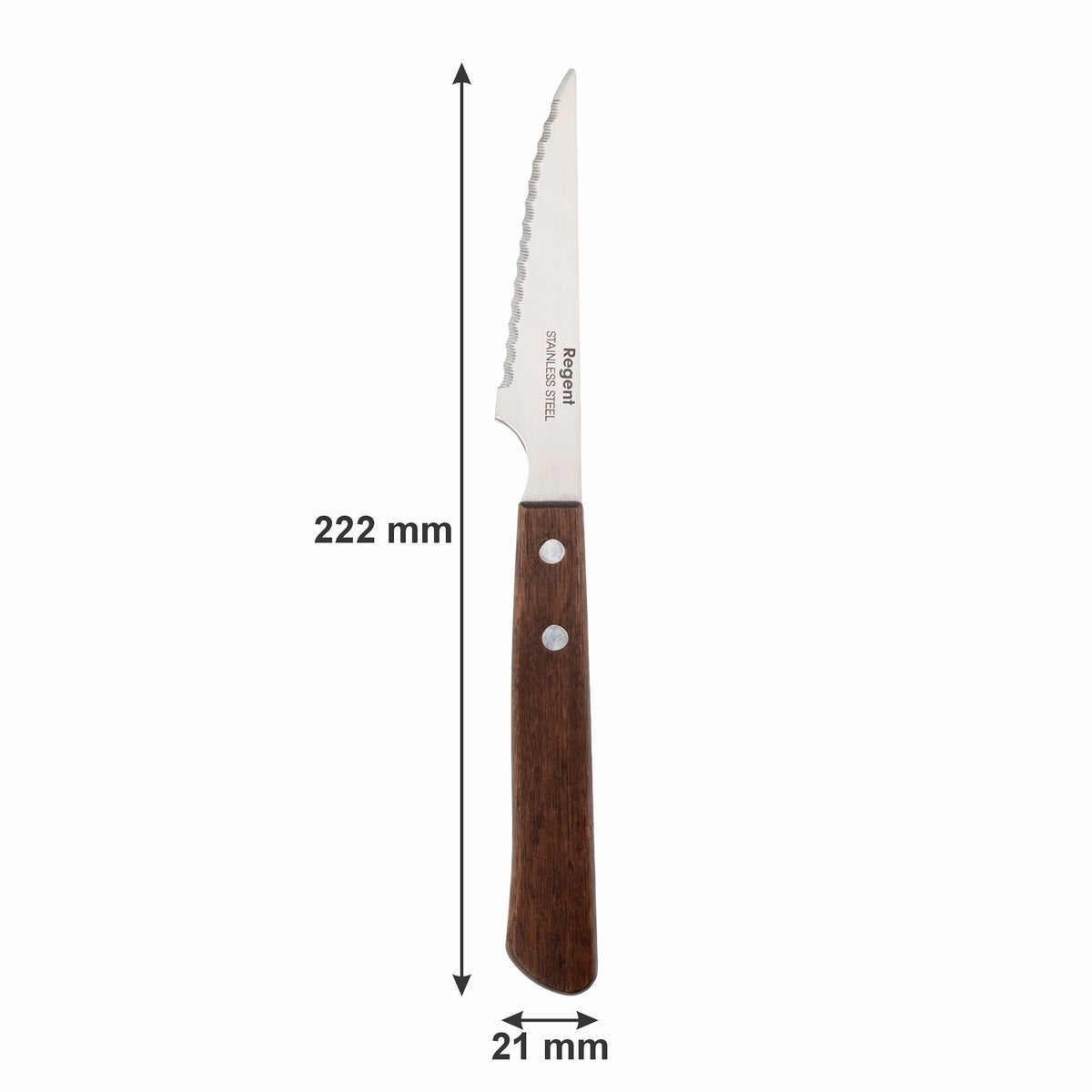 Regent Kitchen Steak Knives With Wooden Handles 4 Piece, 222mm Newon 21200
