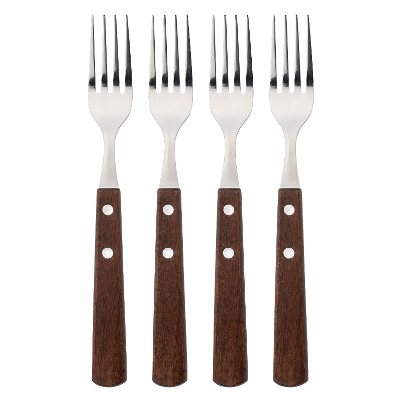 Regent Kitchen Forks With Wooden Handles 4 Piece, 209mm 21201