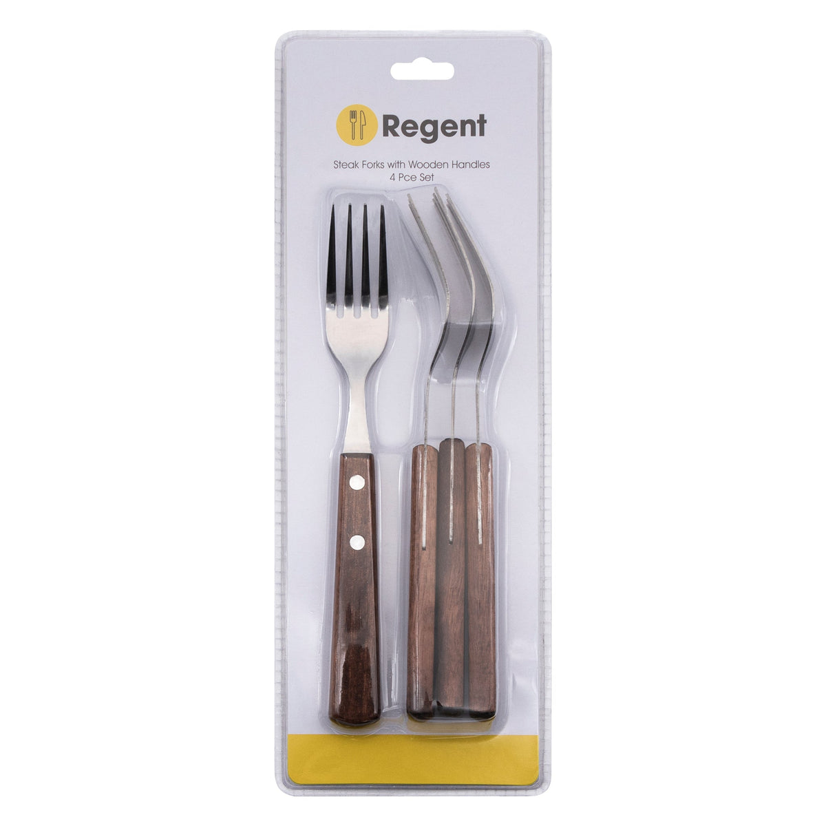 Regent Kitchen Forks With Wooden Handles 4 Piece, 209mm 21201