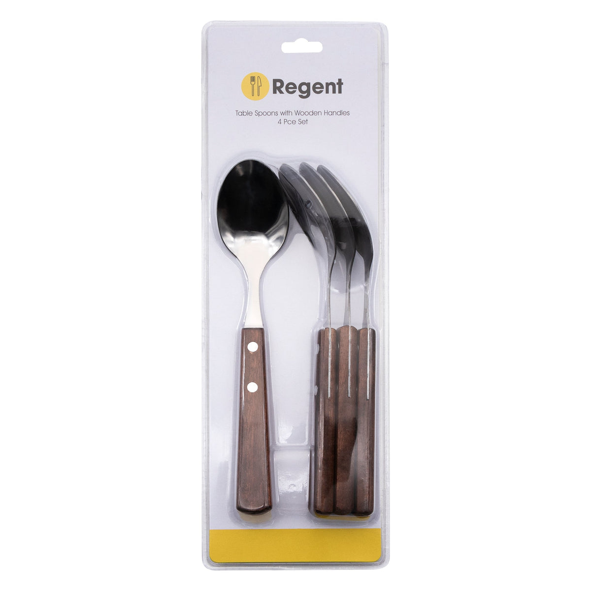 Regent Kitchen Table Spoons With Wooden Handles 4 Piece, 205mm 21202