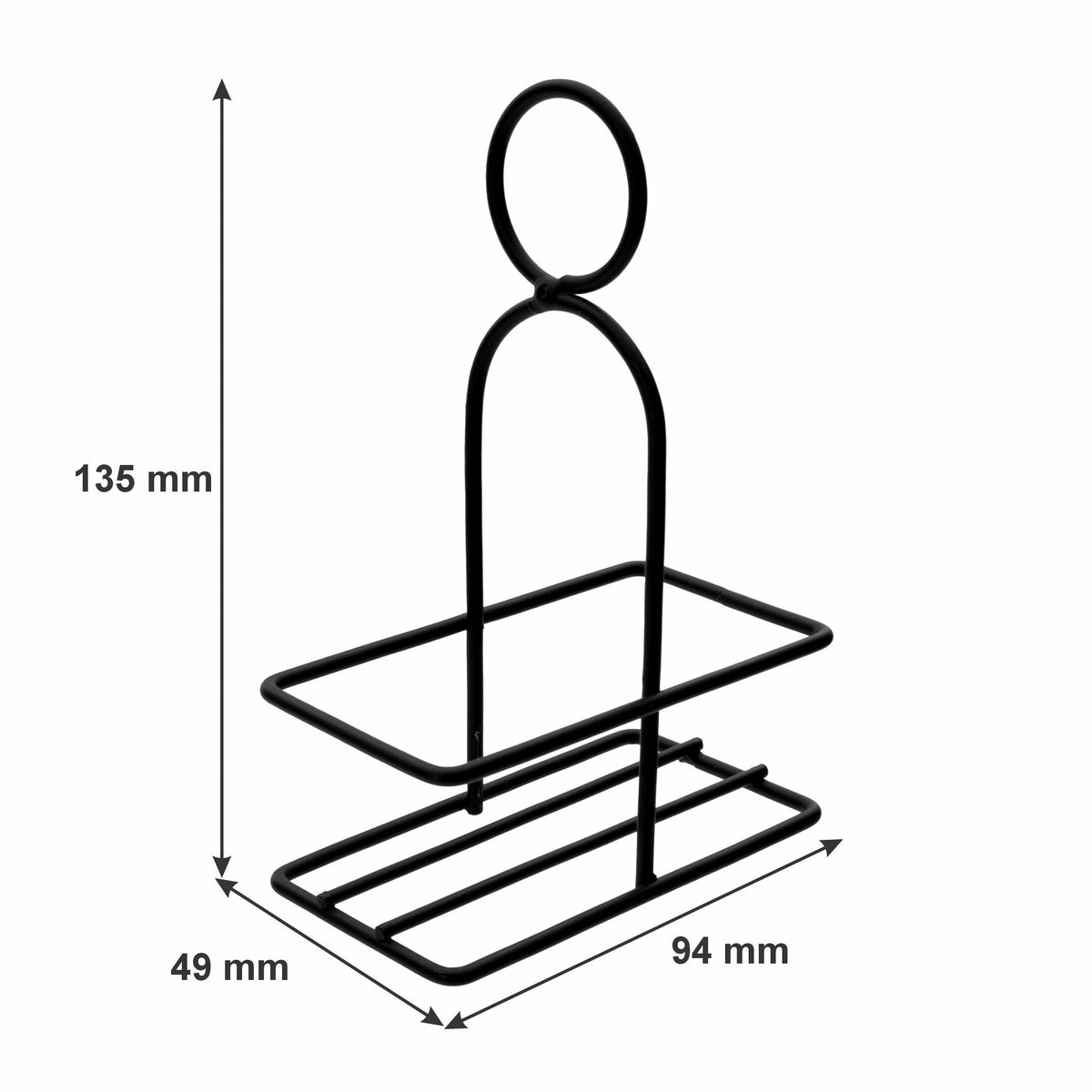 Regent Glass Black And White Salt & Pepper Shakers In A Black Caddy 3 Piece Set 27139