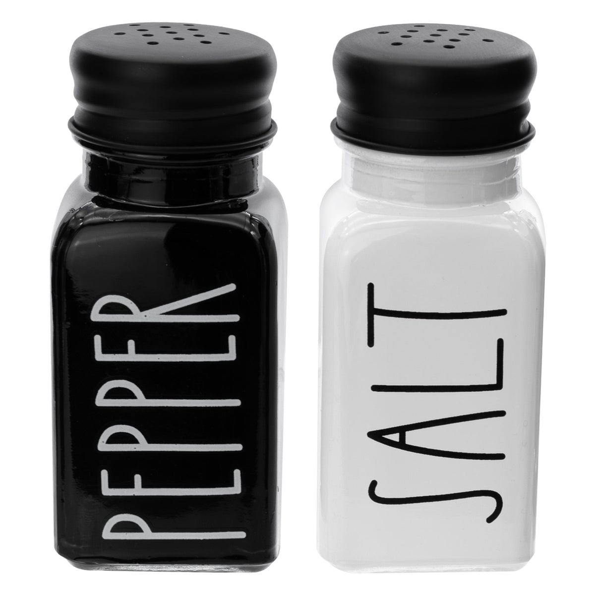 Regent Glass Black And White Condiments In A Caddy 5pk Set, 250ml L 85ml 27140