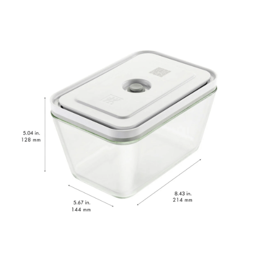 Zwilling Dish Glass Zwilling Fresh & Save Vacuum Glass Container Set Gray Lid 3 Piece (7042126807129)