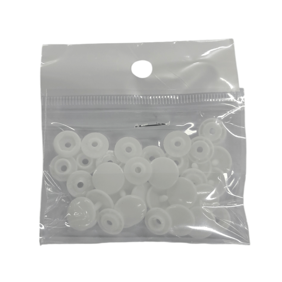 Press Stud Habby White Plastic Press Studs (7817210986585)