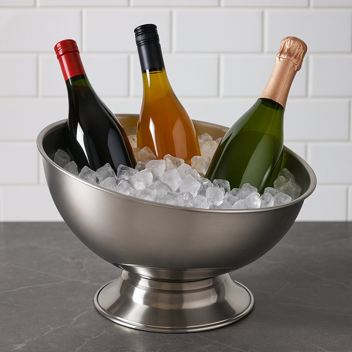 Regent Bar Butler Footed Angled Champagne Bowl Stainless Steel 9 Litre 30167