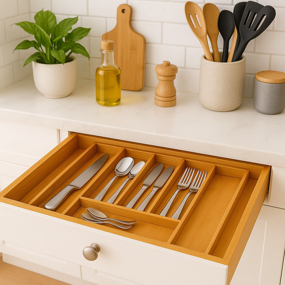 Regent Bamboo Expandable Cutlery Tray 400/260x320mm 30209.